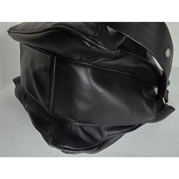 Antonio Melani Classic Black Leather Tote/Shoulder Bag Multi-Pocket - Picture 8 of 13